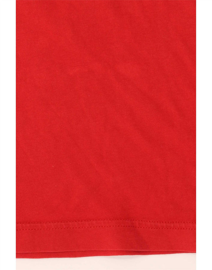 Adidas Mens T-Shirt Top Medium Red Cotton