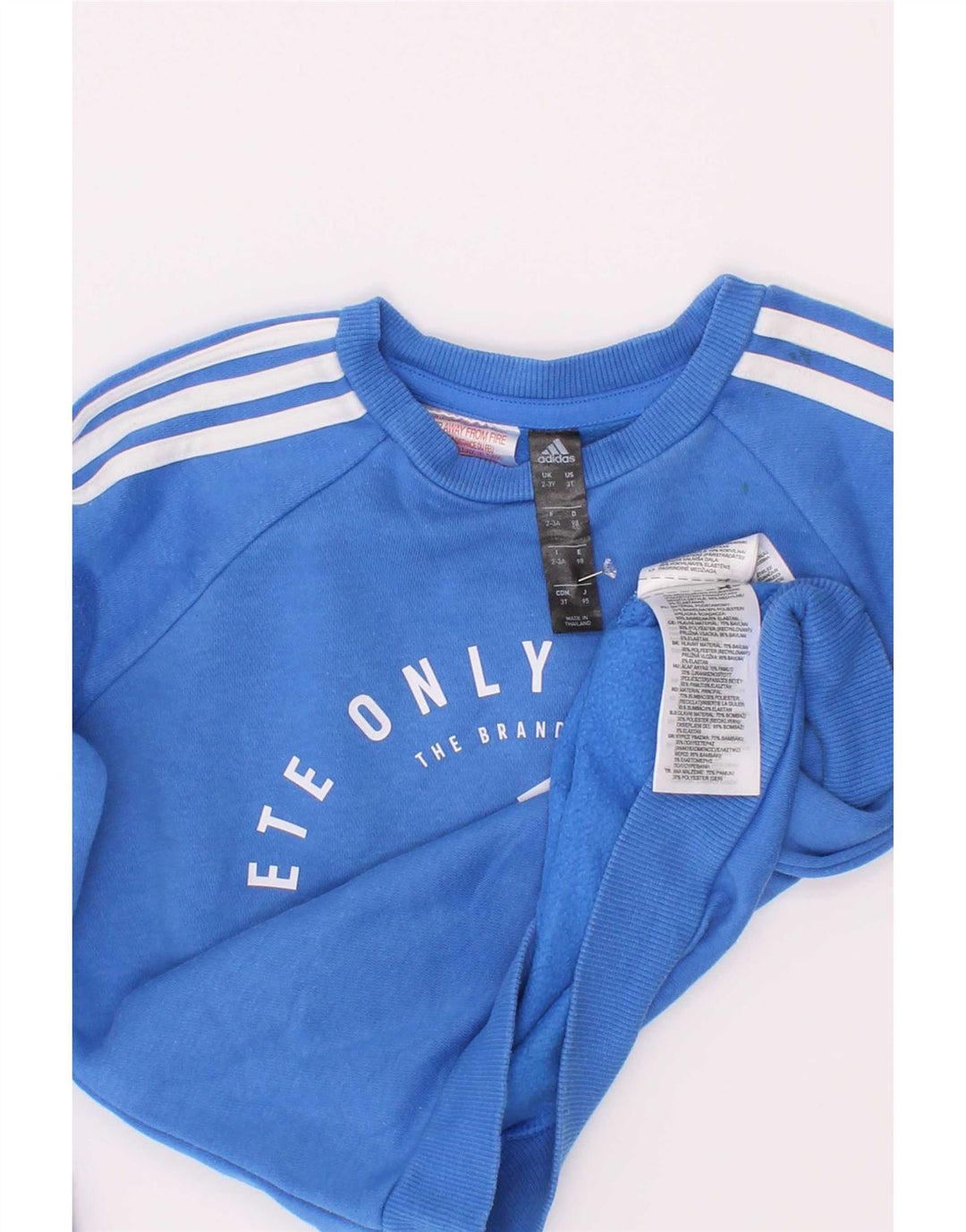 Adidas Boys Graphic Sweatshirt Jumper 2-3 Years Blue Cotton