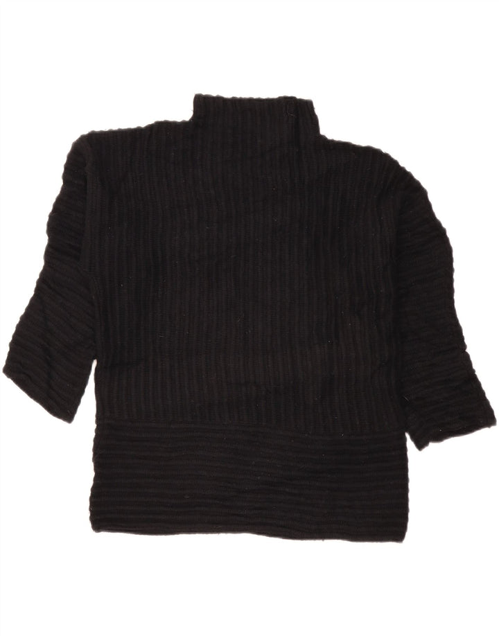 DKNY Womens Oversized Turtle Neck Jumper Sweater UK 10 Small Black