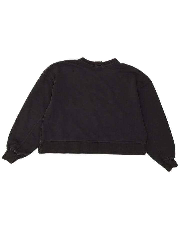 NIKE Womens Oversized Crop Graphic Sweatshirt Jumper UK 10 Small Black