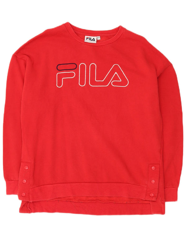 Fila Mens Graphic Oversized Sweatshirt Jumper UK 12 Medium Red Cotton