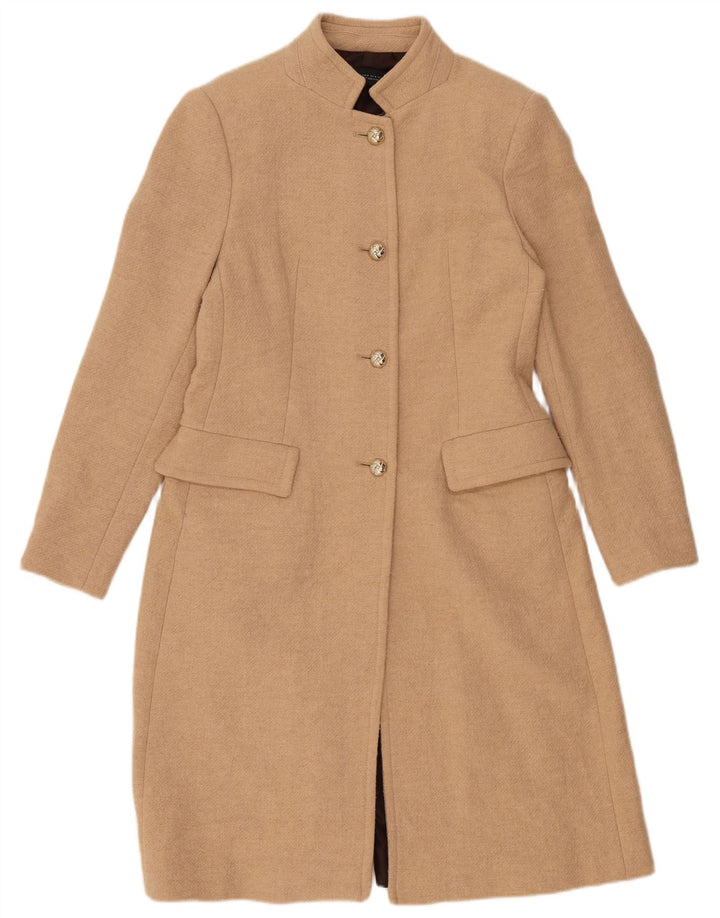 Zara Womens Overcoat UK 12 Medium Beige Wool