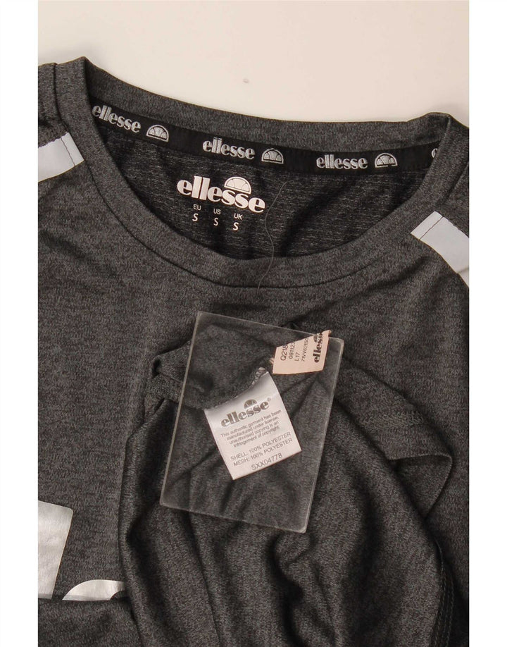Ellesse Mens Slim Fit Graphic T-Shirt Top Small Grey Polyester