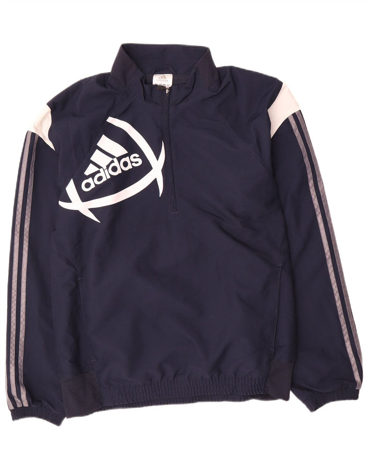 Adidas Mens Graphic Tracksuit Top Jacket Medium Navy Blue Colourblock