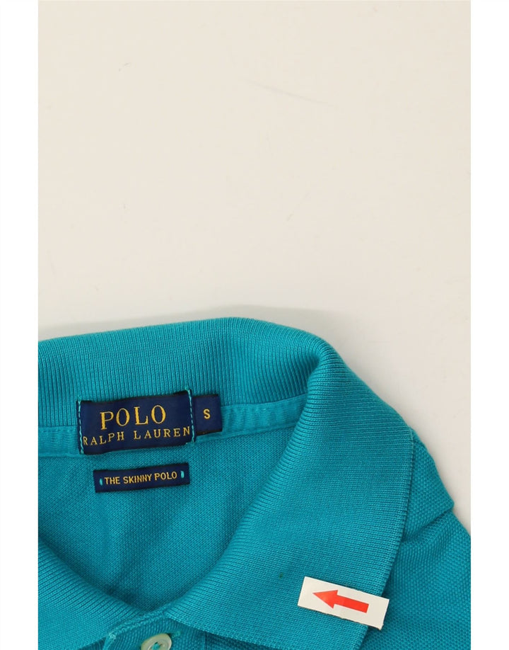 POLO RALPH LAUREN Mens The Skinny Polo Skinny Polo Shirt Small Blue Cotton