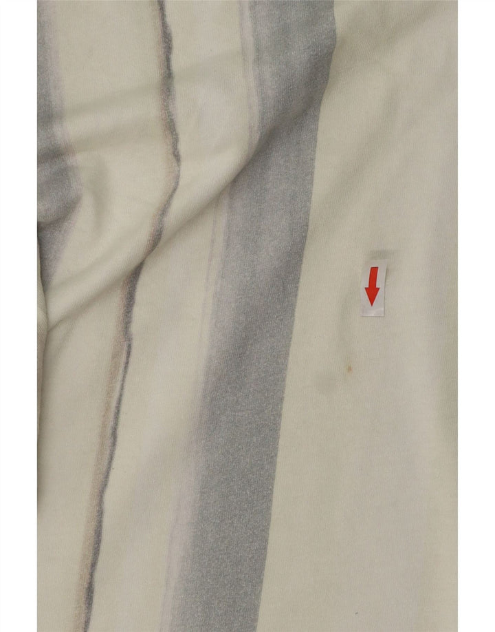 KARL KANI Mens Graphic T-Shirt Top Medium Beige Striped Cotton