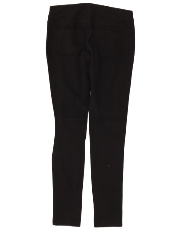 Benetton Girls Skinny Casual Trousers 13-14 Years 3XL W28 L29 Black Cotton