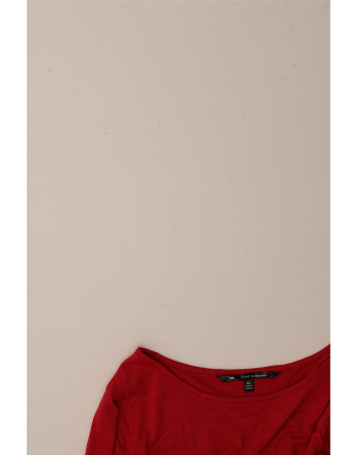 LEE Womens 3/4 Sleeve Tunic Top UK 18 XL Red Vintage Lee and Second-Hand Lee from Messina Hembry 