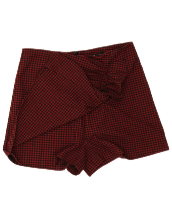 Zara Womens Casual Shorts Large W30 L3 Red Gingham