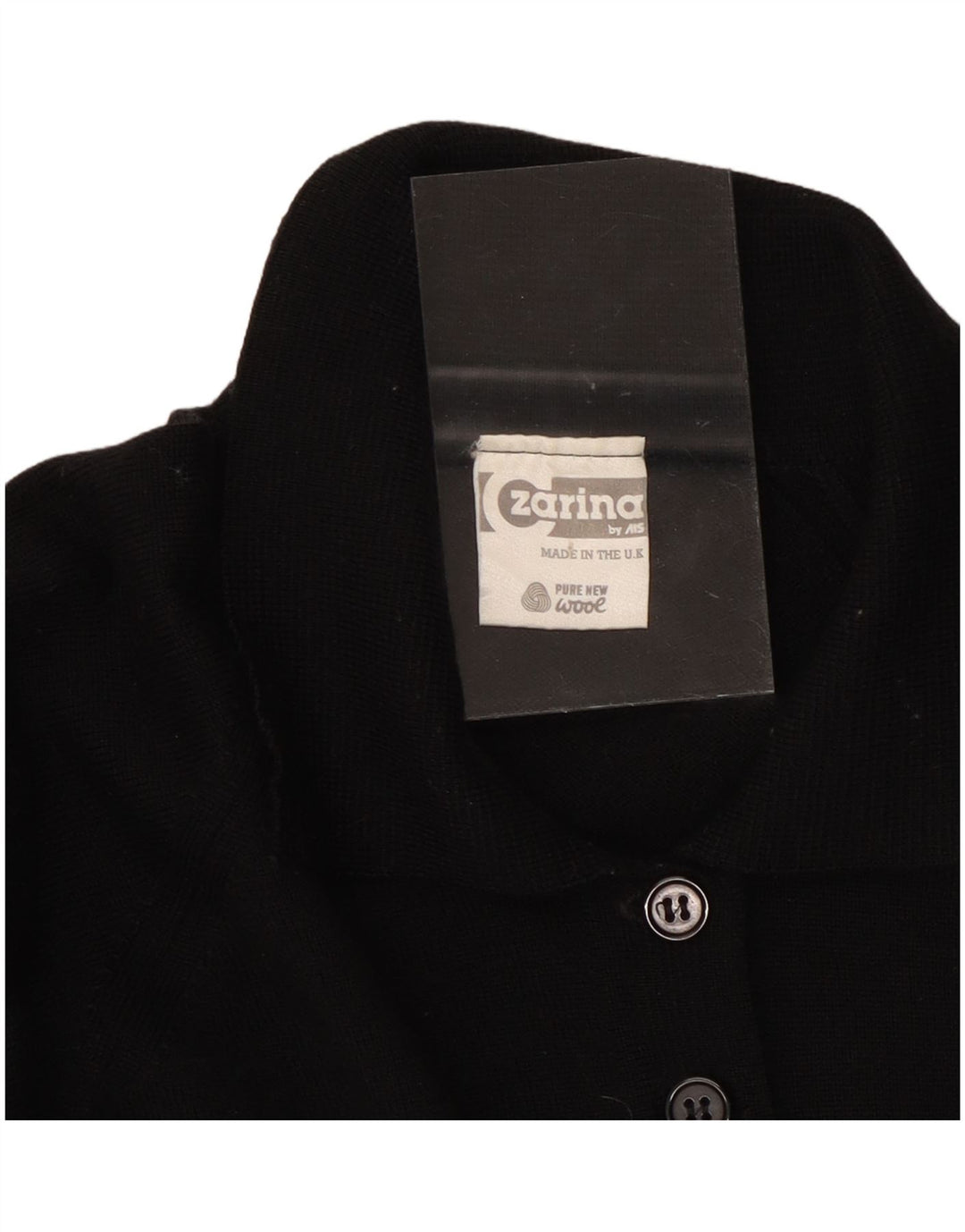CZARINA Womens Polo Neck Jumper Sweater UK 16 Large Black Wool