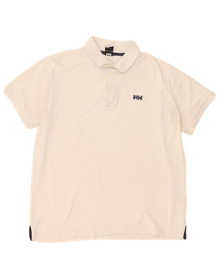 Helly Hansen Mens Polo Shirt XL Off White Polyester
