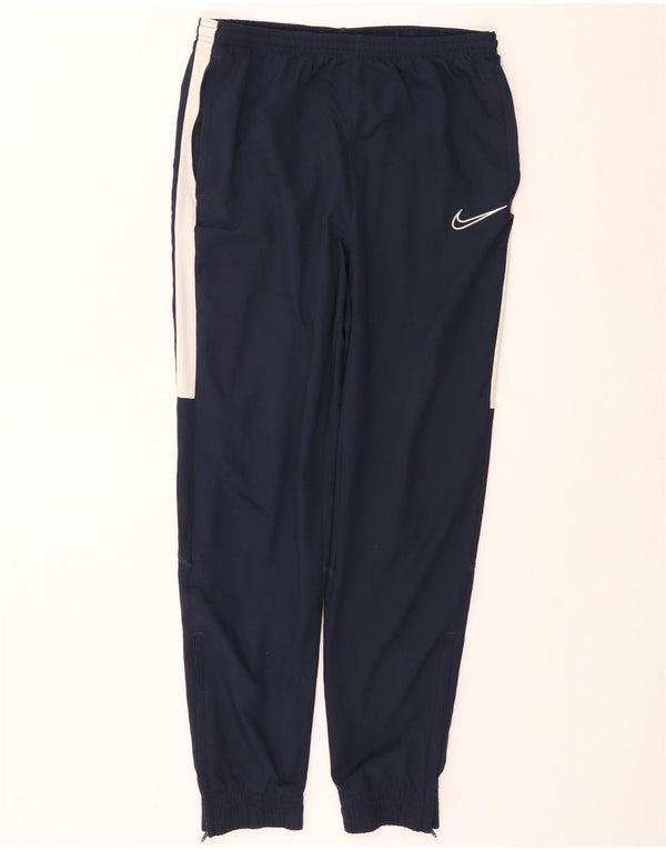 NIKE Mens Dri Fit Tracksuit Trousers Joggers Large Navy Blue Colourblock