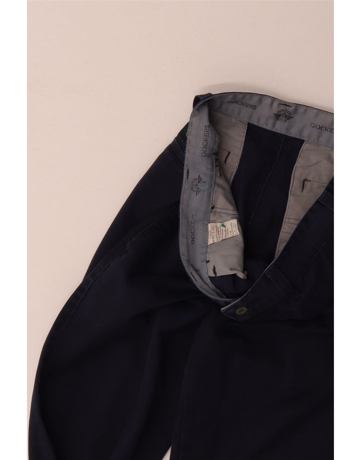 DOCKERS Mens Straight Chino Trousers W31 L32  Navy Blue Cotton