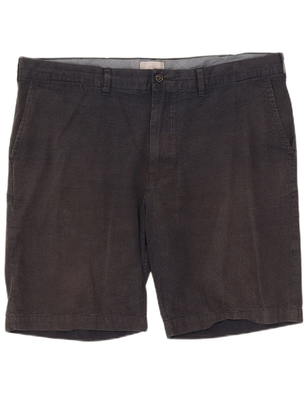 Marks & Spencer Mens Chino Shorts W42 2XL Navy Blue Striped Cotton