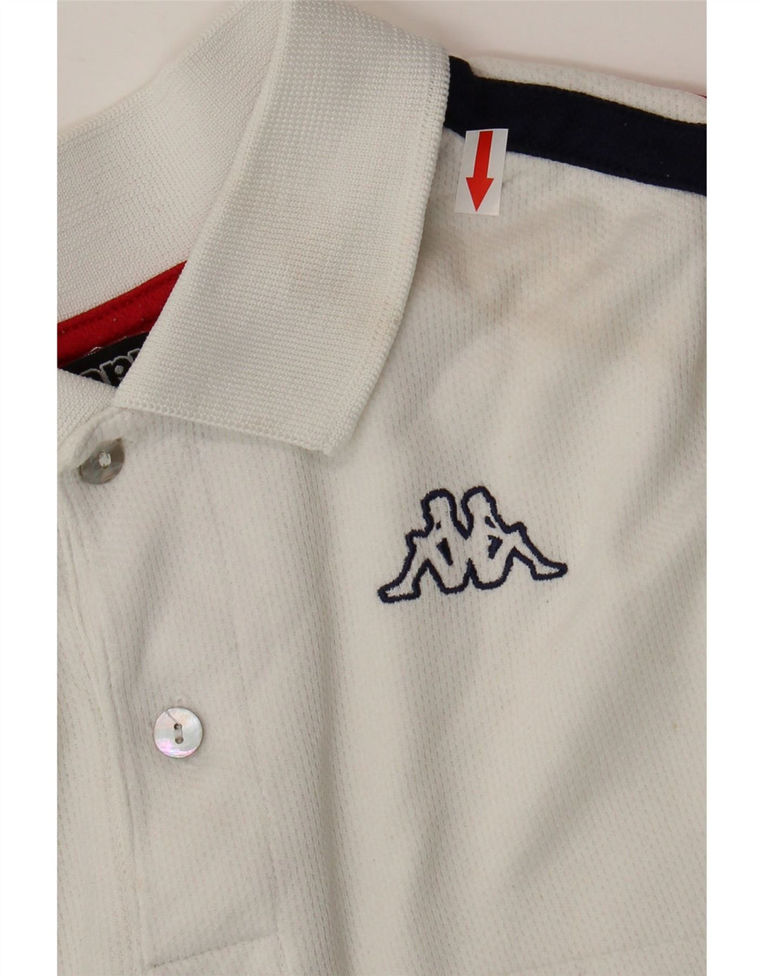 Kappa Mens Polo Shirt Small White Colourblock Cotton