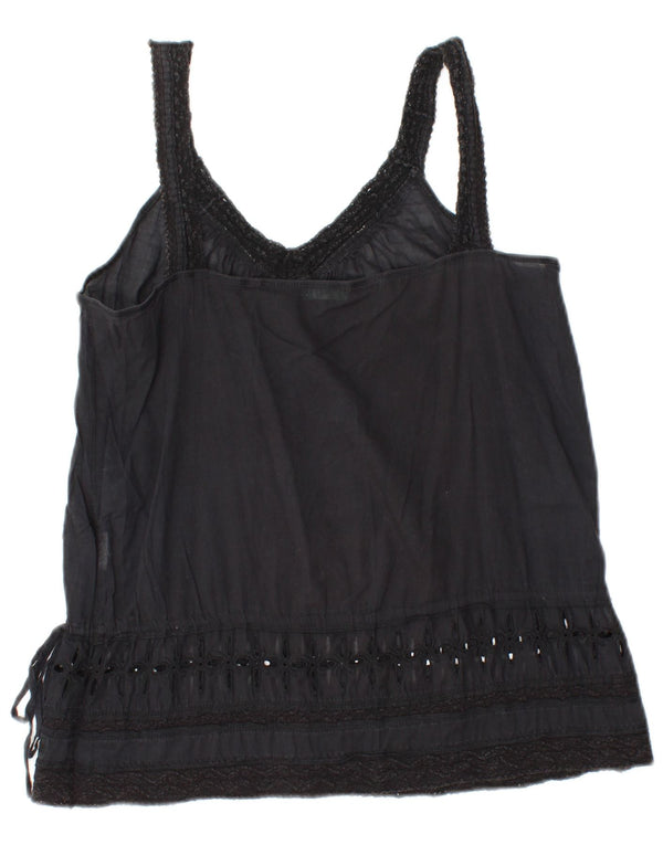 BENETTON Womens Cami Top UK 10 Small Black