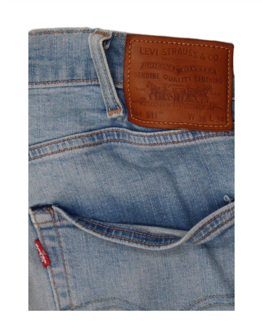LEVI'S Mens 511 Slim Jeans W36 L34 Blue Cotton