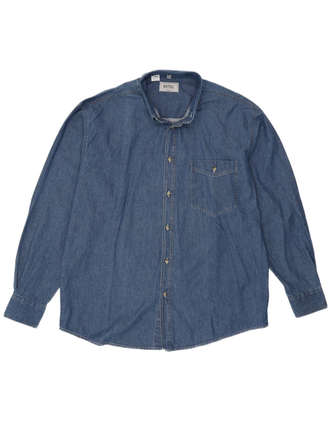 VINTAGE Mens Denim Shirt Size 43/44 XL Blue Cotton