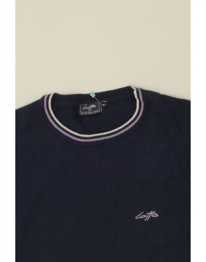 LOTTO Mens Crew Neck Jumper Sweater Medium Navy Blue Cotton Vintage Lotto and Second-Hand Lotto from Messina Hembry 
