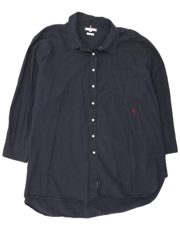 Tommy Hilfiger Womens Long Sleeve Oversized Shirt Dress UK 26 5XL Navy Blue