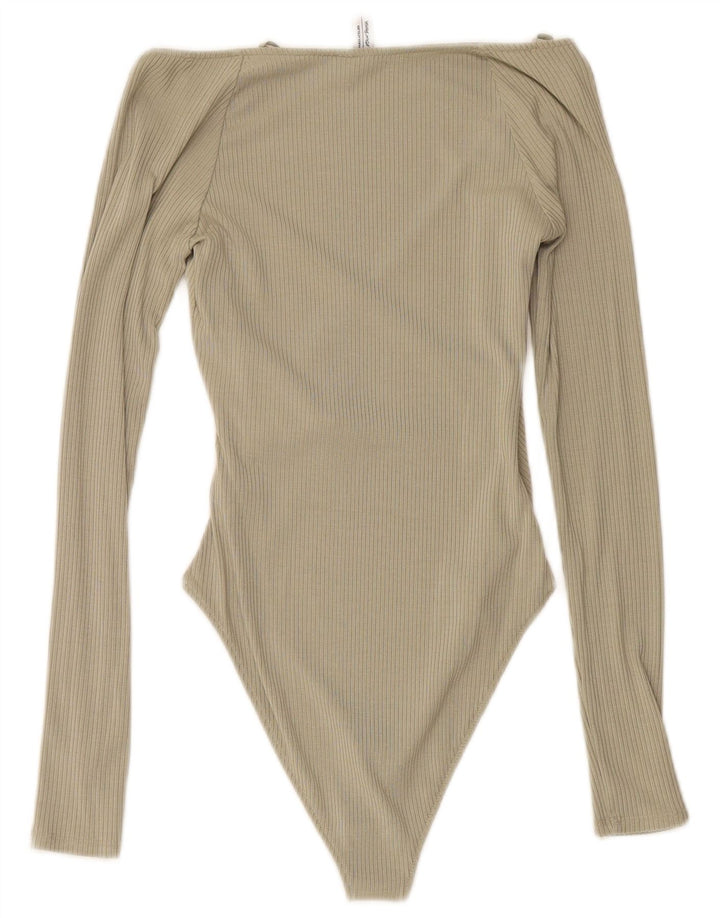 & OTHER STORIES Womens Long Sleeve Bodysuit UK 10 Small Green Modal