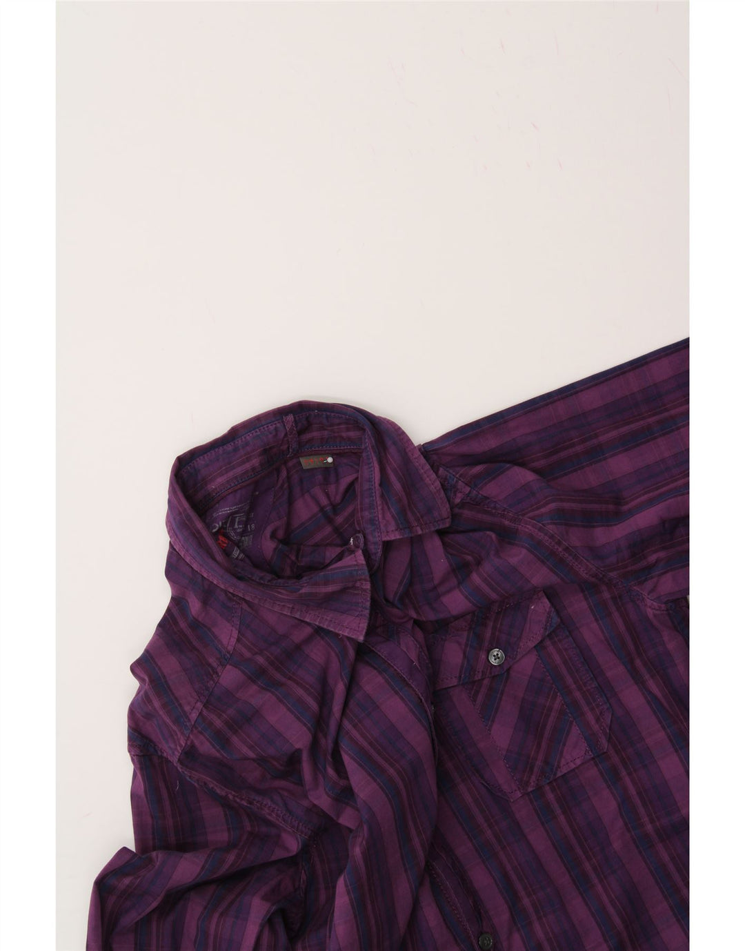 ESPRIT Mens Urban Fit Shirt Medium Purple Check Cotton Vintage Esprit and Second-Hand Esprit from Messina Hembry 