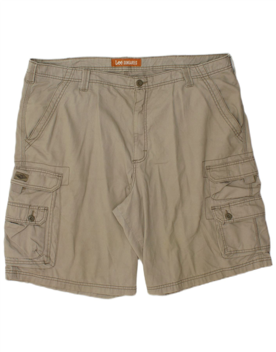 LEE Mens Dungarees Cargo Shorts W42 2XL Beige Cotton