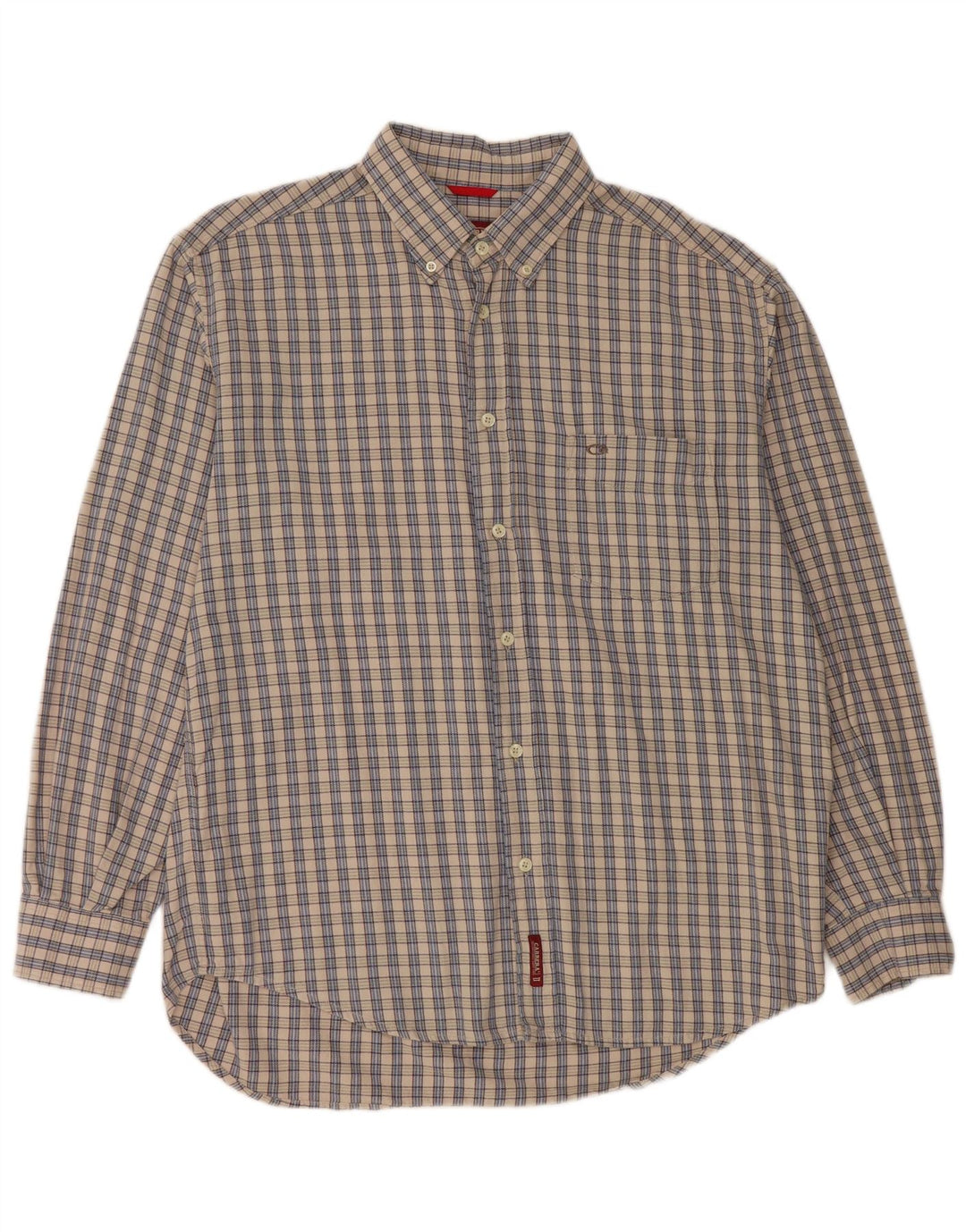 Carrera Mens Flannel Shirt Large Grey Check Cotton