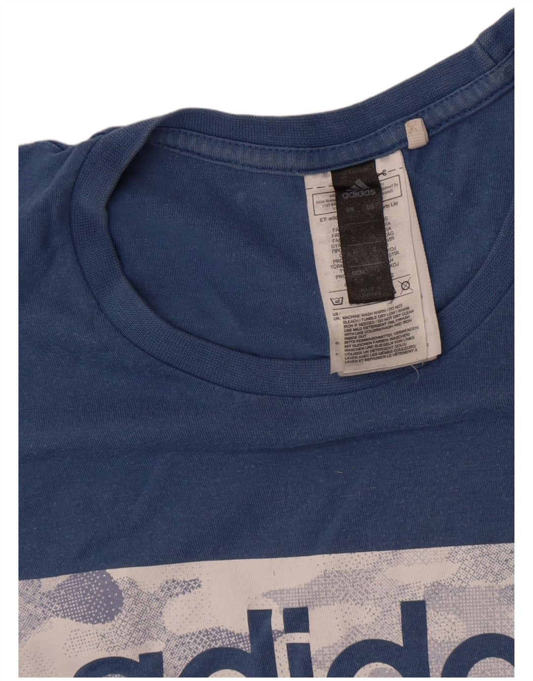 Adidas Mens Graphic T-Shirt Top Small Blue Cotton
