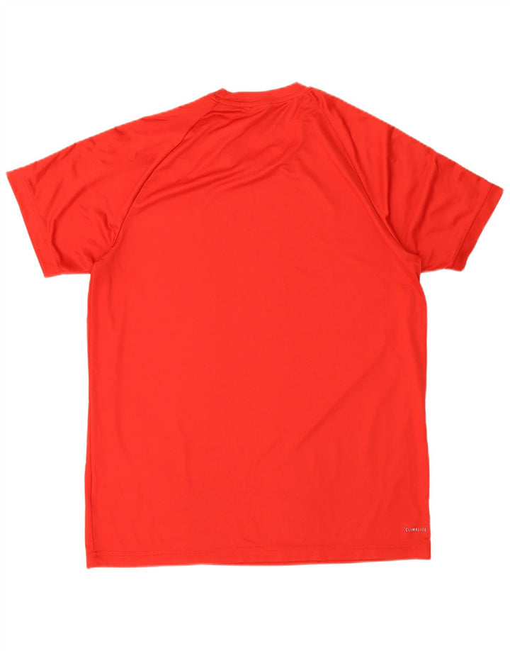 Adidas Mens Climalite T-Shirt Top Large Red Polyester