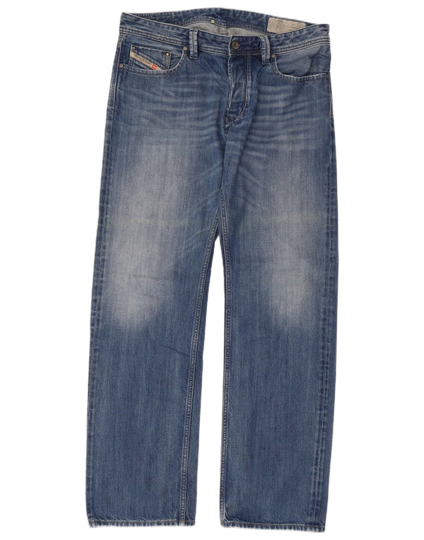 DIESEL Mens Larkee Regular Fit Straight Jeans W34 L32 Blue Cotton