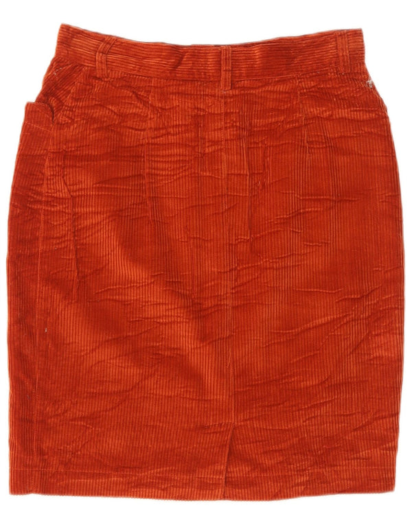 Olivia Hassler Womens Corduroy Skirt IT 44 Medium W28 Orange Cotton