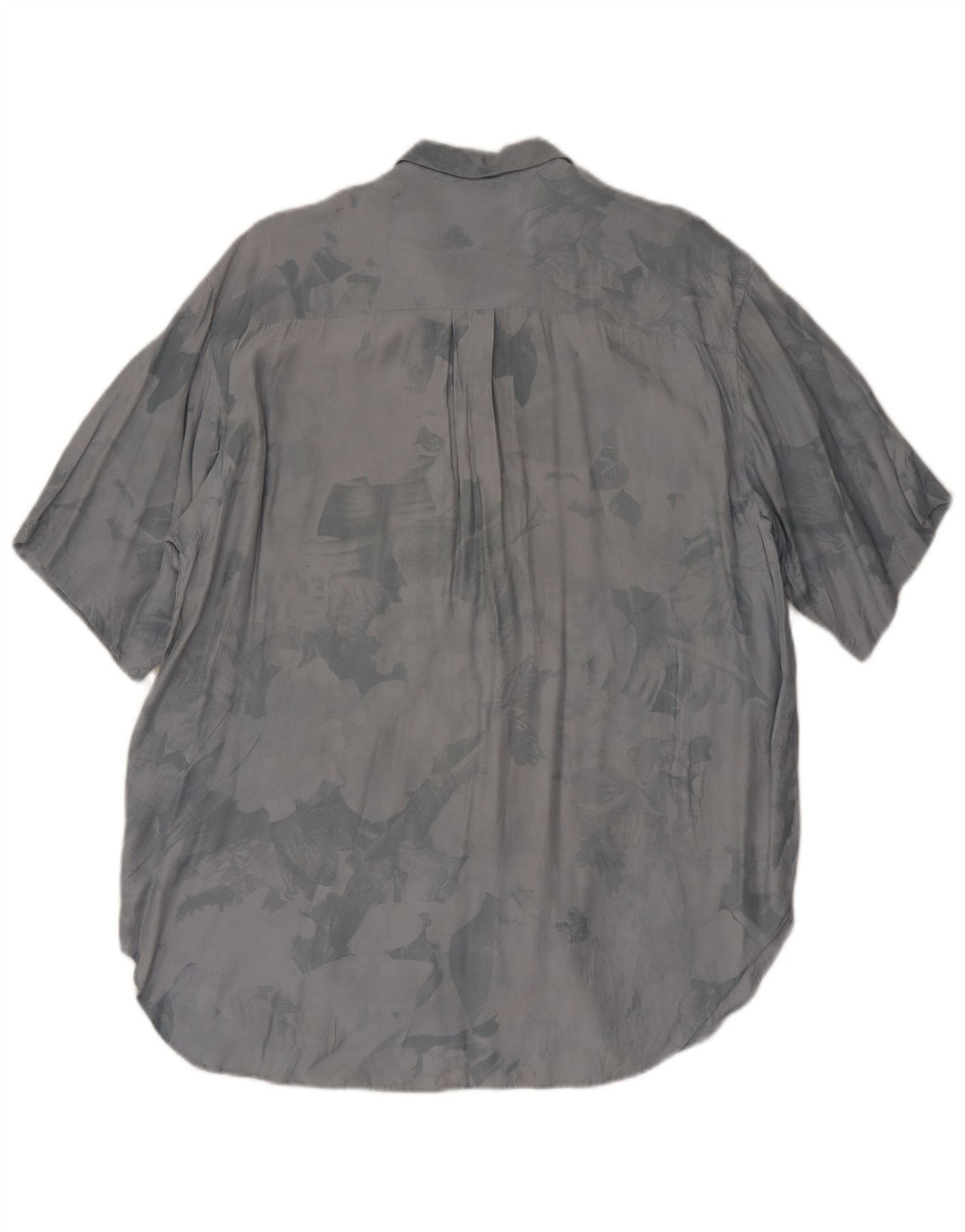 Bagutta Mens Abstract Pattern Short Sleeve Shirt Medium Grey Viscose