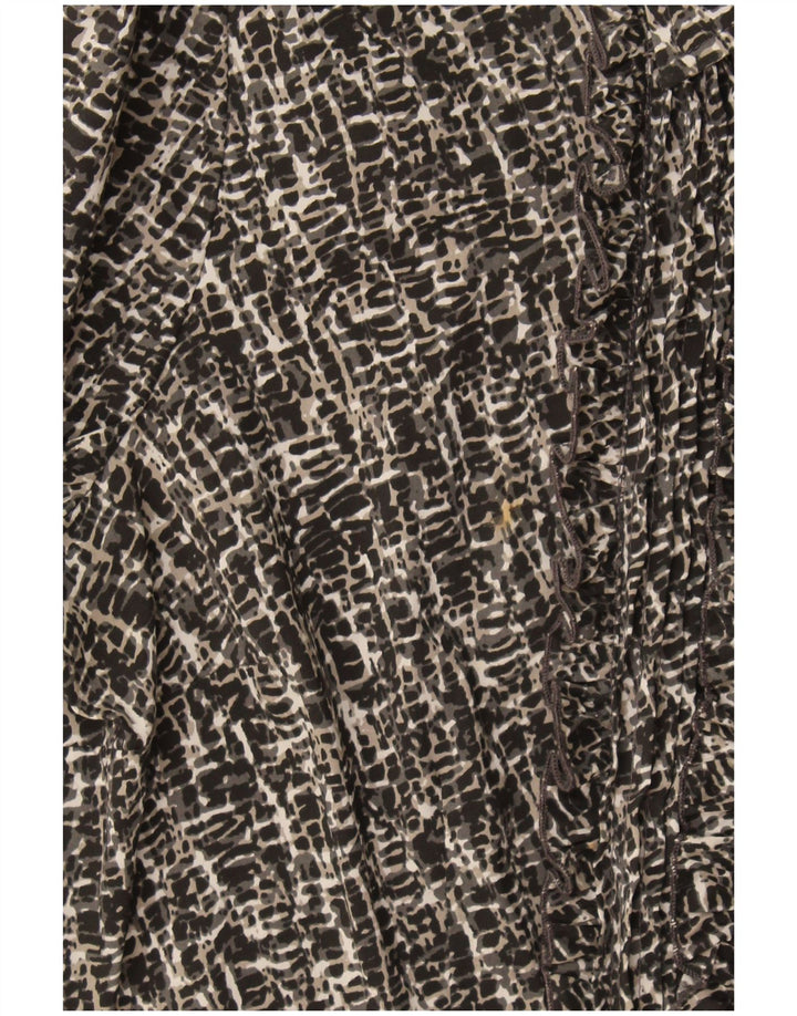 Valentina's Womens Abstract Pattern Shirt UK 14 Medium Grey Cotton