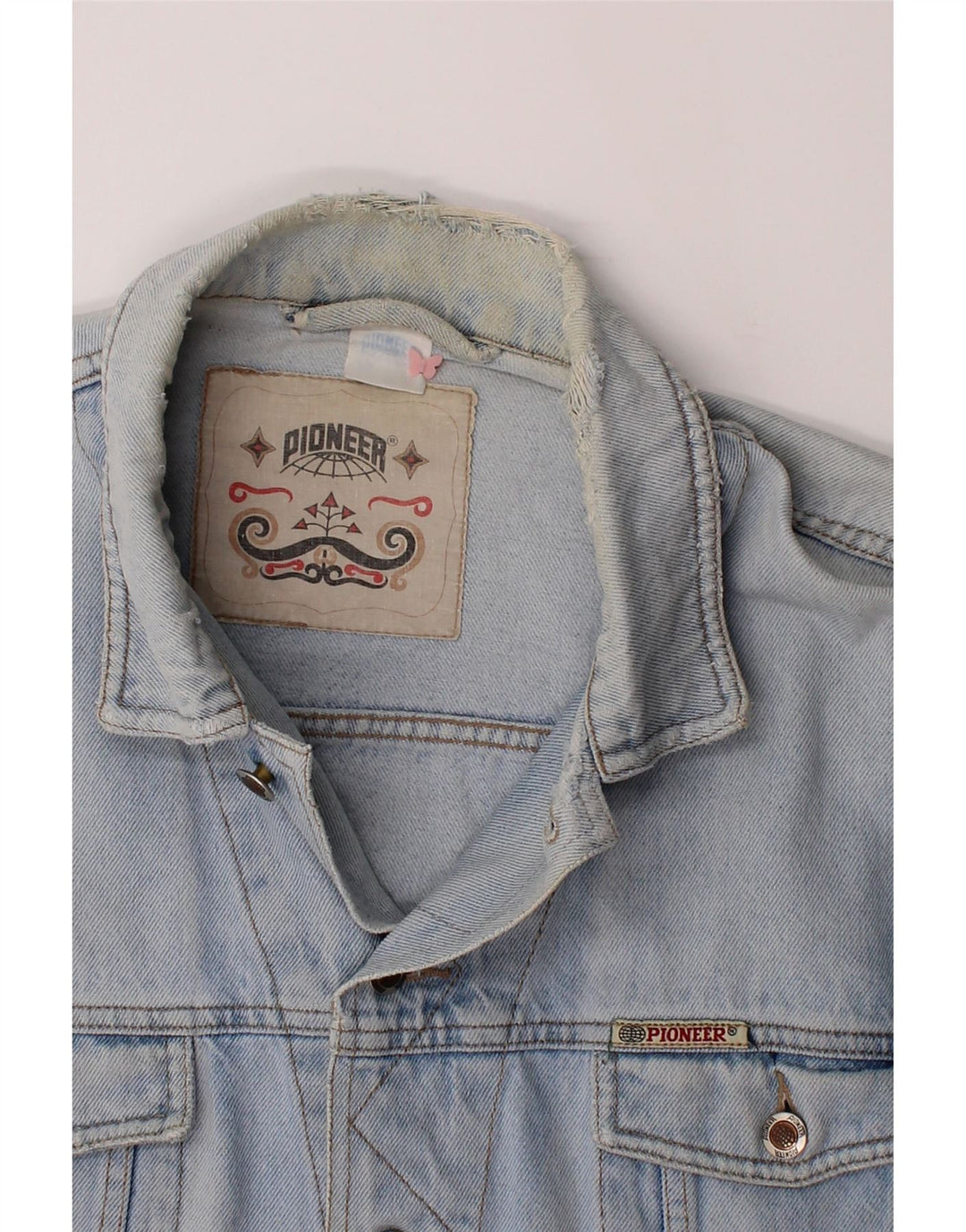 PIONEER Mens Loose Fit Denim Jacket UK 38 Medium Blue Vintage Pioneer and Second-Hand Pioneer from Messina Hembry 
