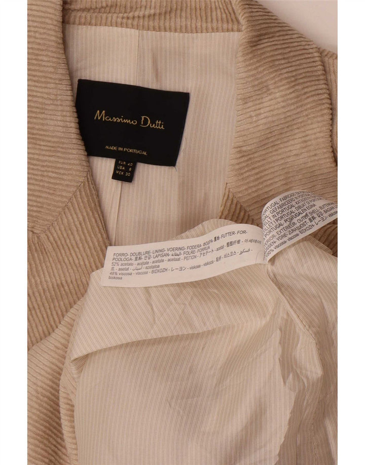 Massimo Dutti Womens Corduroy Blazer Jacket EU 40 Medium Beige