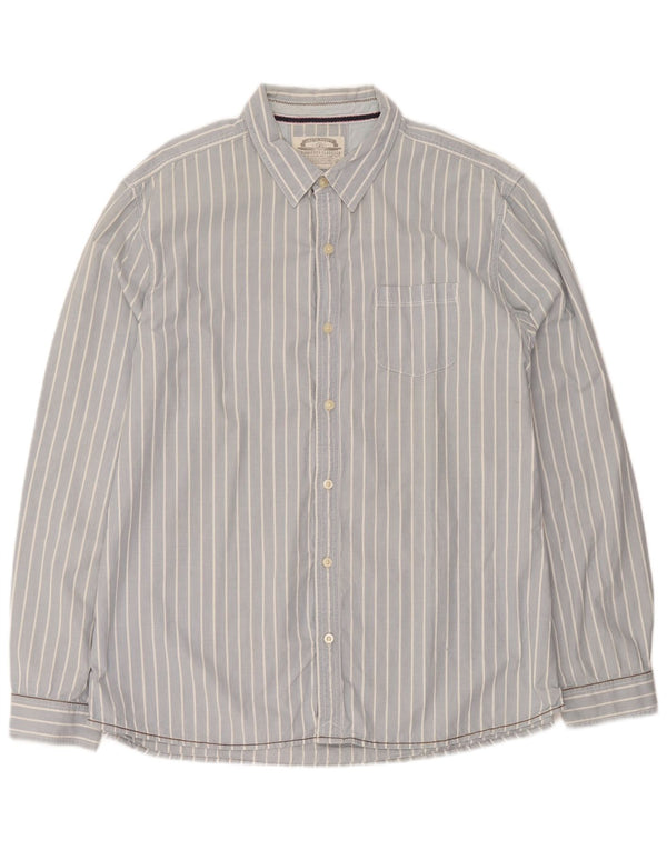 White Stuff Mens Classic Fit Shirt 2XL Blue Pinstripe Cotton