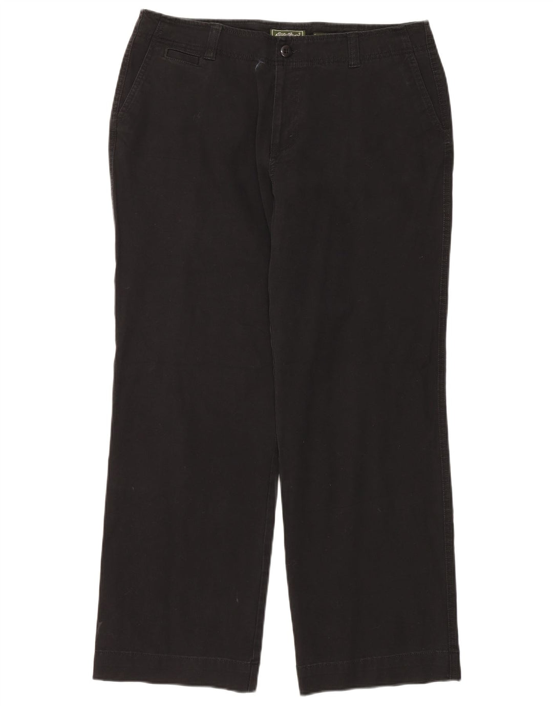 EDDIE BAUER Womens Straight Chino Trousers IT 46 Large W34 L30 Black