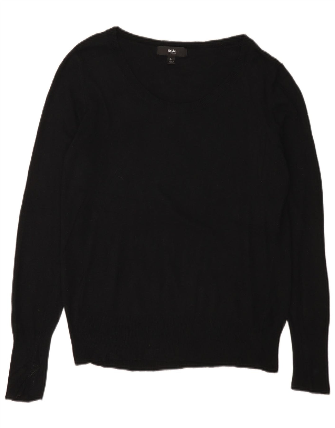 MOSSIMO Womens Boat Neck Jumper Sweater UK 14 Large Black Nylon