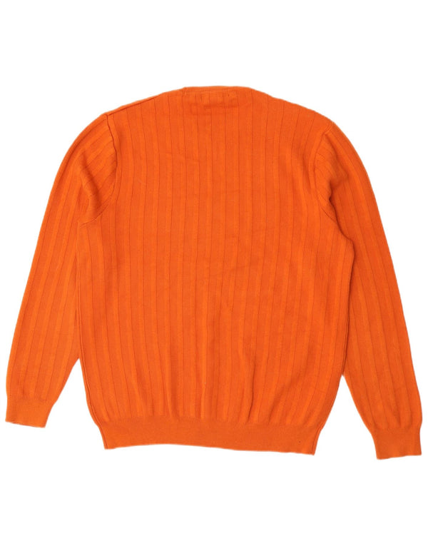 Marks & Spencer Mens Autograph Crew Neck Jumper Sweater Large Orange Cotton
