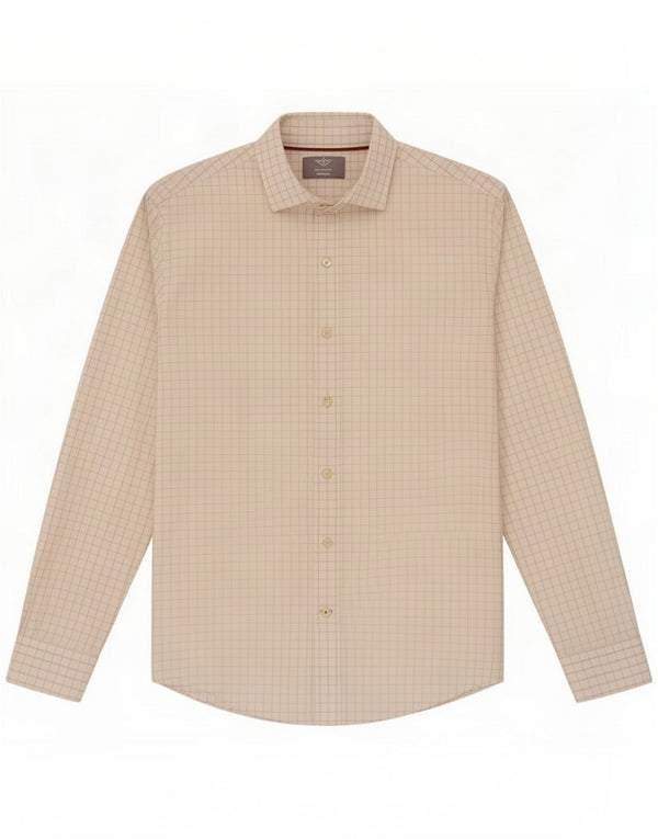 Dockers Mens Fitted Shirt Medium White Check Cotton