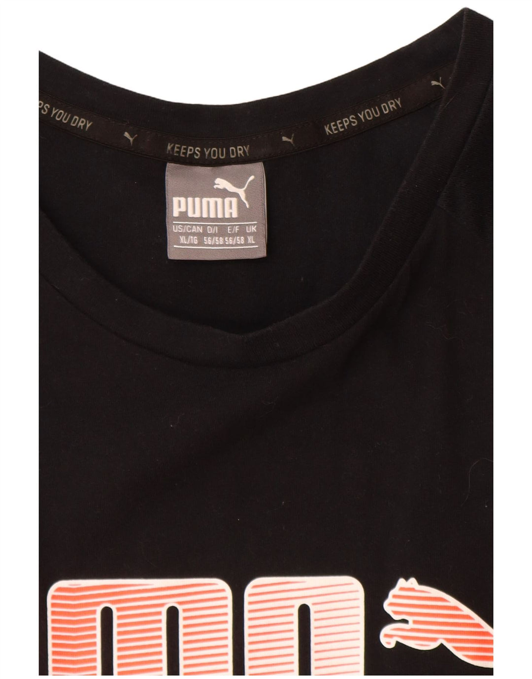 Puma Mens Graphic T-Shirt Top XL Black