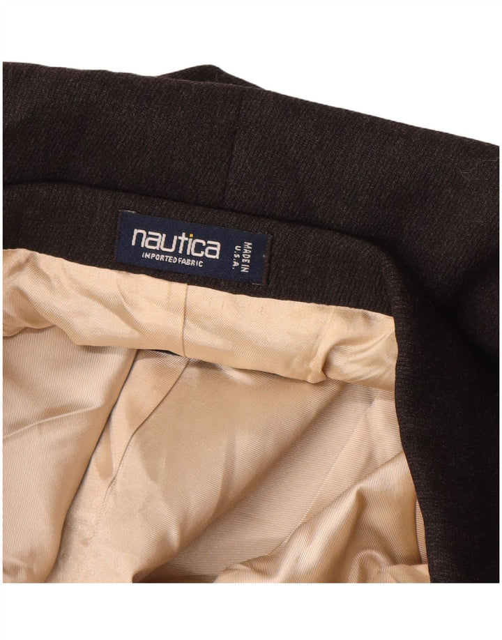 NAUTICA Mens 3 Button Blazer Jacket UK 38 Medium Grey Wool