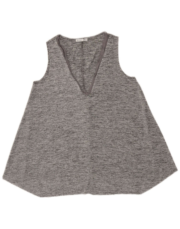 Zara Womens Vest Top UK 12 Medium Grey Flecked