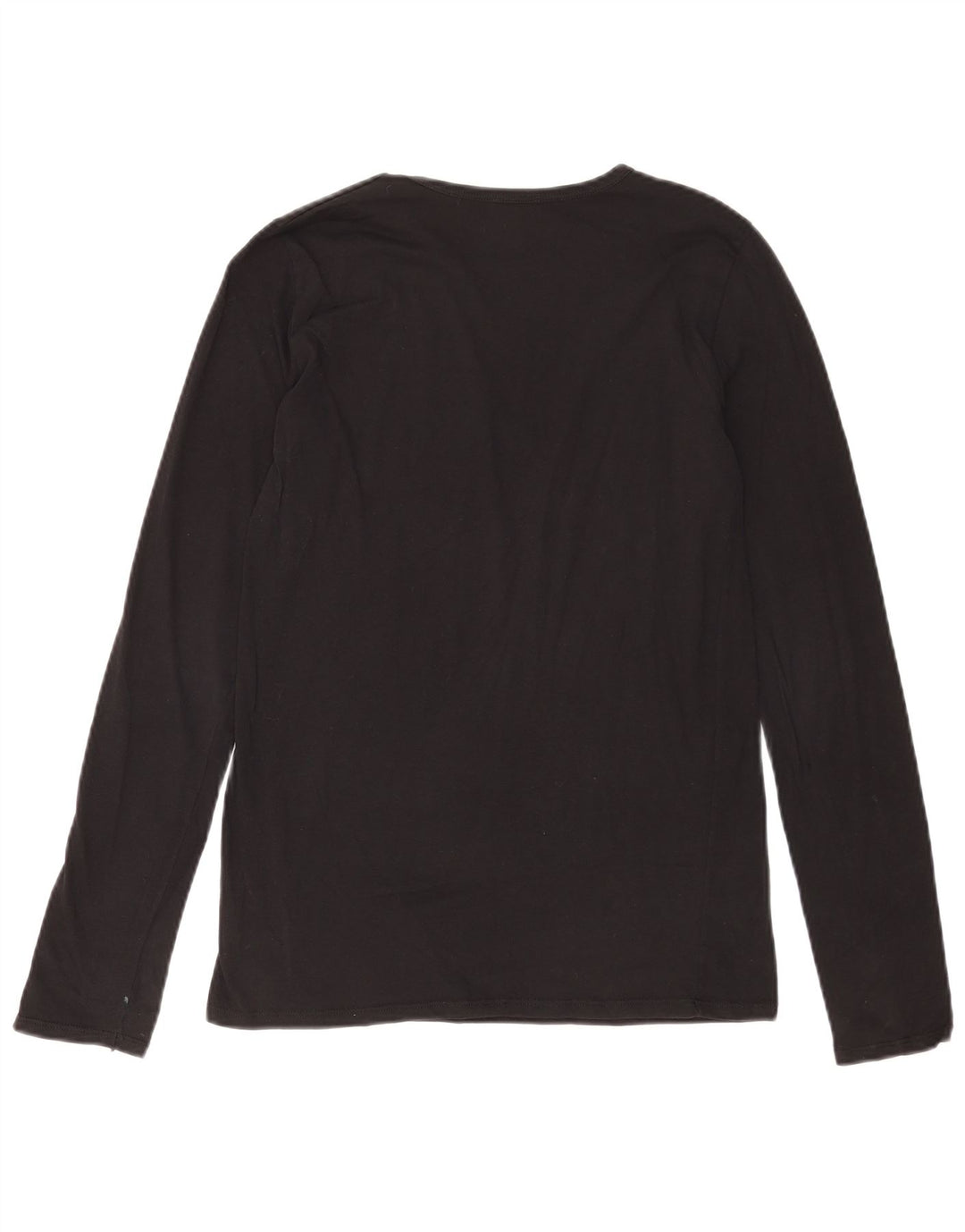 BENETTON Womens Graphic Top Long Sleeve UK 10 Small Black