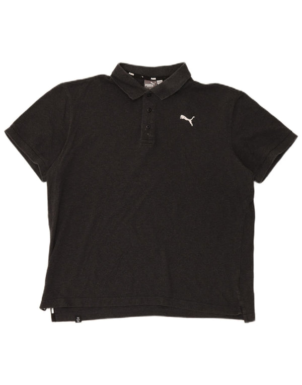 Puma Mens Polo Shirt Large Grey Cotton