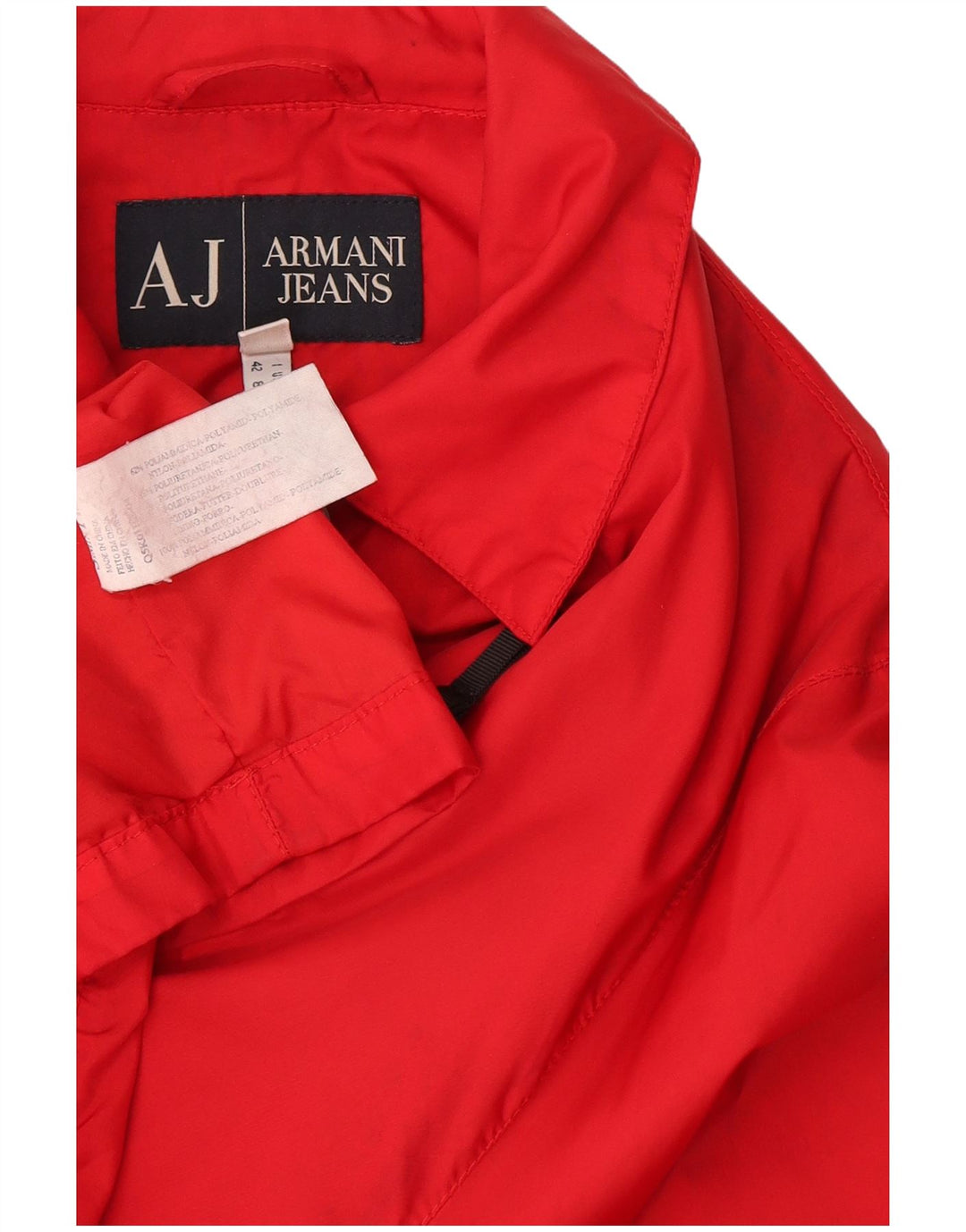 Armani Jeans Womens Windbreaker Jacket UK 12 Medium Red Polyamide