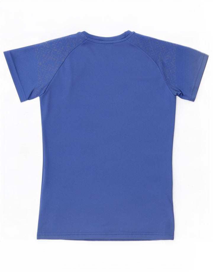 Asics Womens T-Shirt Top UK 10 Small Blue Geometric Polyester