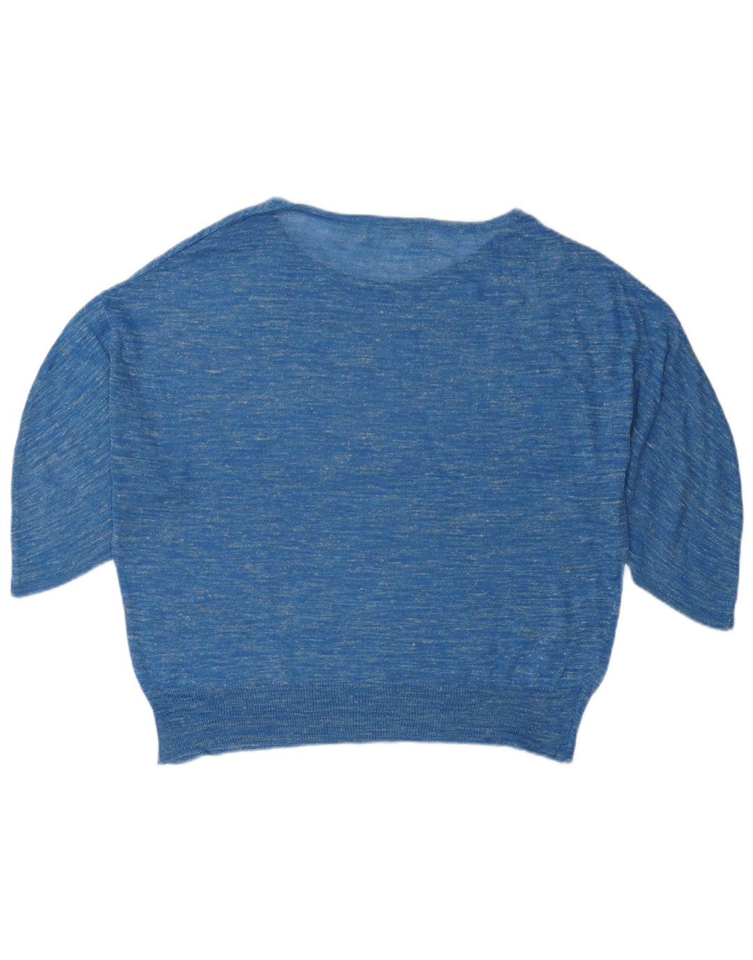 ZARA Womens Loose Fit Boat Neck Jumper Sweater UK 14 Medium Blue