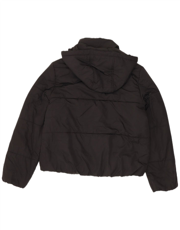 Marks & Spencer Womens Hooded Padded Jacket UK 12 Medium Black Polyester